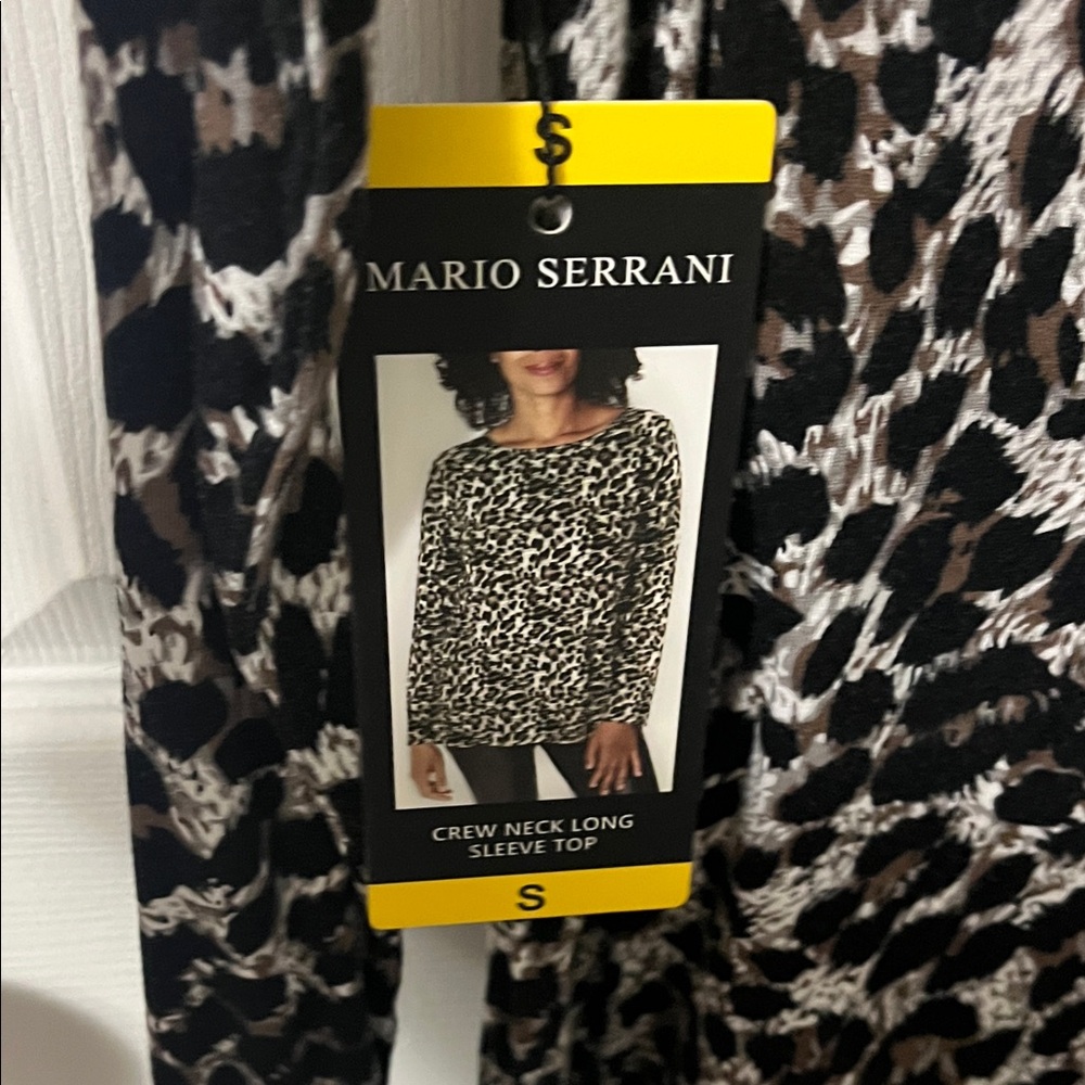 Mario Serrani Black and White Animal Print Blouse - Picture 2 of 3